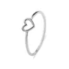 Estilo Coreano Anillo Simple Coreano con Recorte de Corazón Corazón de Melocotón con Forma de Corazón Joyería de Cobre Anillo Plateado Electrochapado