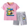 Conjunto de ropa infantil del equipo Wang Wang, conjunto de verano para niños, pantalones cortos de manga corta finos de verano 2023, conjunto informal de dos piezas
