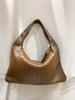 Bolsas Femininas 2026 Nova Celebridade da Internet Coreana Bolsa Trançada Retrô Bolsa de Ombro Único Bolsa de Axila Bolsa de Mão Bolsa Tote de Grande Capacidade Tendência