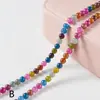 Acessórios de Pedra Ágata Turmalina Contas Soltas Joias DIY Acessórios de Contas Artesanais Contas de Mão Coloridas de Ágata Turmalina