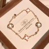 Pulseira Feminina de Luxo Leve e Sofisticada Nova de Alta Qualidade Diamante em Formato de Burro Quatro Flores Trevo de Quatro Folhas Atacado Dropshipping