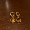 Brincos Redondos Estilo Retro Hong Kong para Mulheres, Brincos de Estilo Simples e Cool, Novos Brincos da Moda e Estilosos Atacado