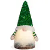 Decoración de muñeco sin rostro navideño transfronterizo con sombrero de lentejuelas, adorno luminoso, lindo Rudolph el Gnomo