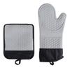 Rice Point Silicone Luvas Mat Set Forno Micro-ondas Forno Proteção Térmica Alta Temperatura Resistente Algodão Luvas de Cozinha Multiuso