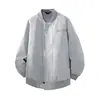Nueva Chaqueta de Cuero PU para Hombre Otoño 2025 Tendencia Moda Chaqueta de Béisbol Cuello Alto Holgada Tallas Grandes Chaqueta Casual Ropa Exterior