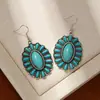 Pendientes Retro de Flores Transfronterizos Europeos y Americanos Sentido de Alta Calidad Industria Pesada Pendientes Colgantes Ovalados de Pino Joyería de Oreja de Moda Exagerada para Mujer
