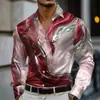 2026 Camisa Casual Masculina da Moda de Manga Longa Camisa com Estampa Digital Transfronteiriça Nova Moda Masculina Camisa Retrô da Moda
