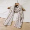 Pañuelo ligero con estampado floral de encaje para primavera y verano con decoración de retazos para mujer, pañuelo de cuello estilo retro pastoral