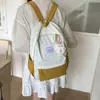Mochila Escolar Estilo Floresta para Mulheres, Cor Contrastante, Mochila Pequena Estilo Japonês Fresco Estilo Preppy, Mochila de Lona Estilo Coreano Simples para Aluno do Ensino Médio