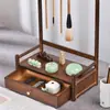 Novo Porta-Canetas com Gaveta Multifuncional Estilo Chinês para Iniciantes em Caligrafia, Vintage e Requintado
