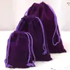 Bolsas de Veludo com Cordão, Embalagens de Veludo para Presentes, Bolsas com Cordão para Embalagem de Joias, Bolsas de Armazenamento de Pelúcia, Atacado em Estoque