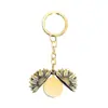Llavero Transfronterizo Spot Girasol en Blanco Color Láser Material de Impresión Regalo de Vacaciones Llavero de Metal Grabado