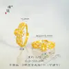 Anel de Ovo de Pombo Cravejado com Diamantes Estilo Corte Francês em Ouro Brilhante 24K da Loja de Ouro Puzuo, Anel de Luxo para Mulheres, Presente para Namorada