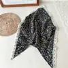 2025 Venda Quente Transfronteiriça Tecido Floral Renda Grande Lenço Triangular Versátil Turbante Feminino Faixa de Cabelo Acessório de Cabeça