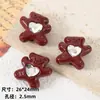 Cuentas sueltas acrílicas color rojo cereza, cuentas con forma de lazo de corazón, cadenas para teléfono hechas a mano, accesorios para el cabello para niños, accesorios para DIY