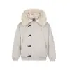 Parka Acolchoada de Algodão Yidao Vintage 25 Inverno Novo Estilo Retro Americano Gola Grande de Pelo Patchwork Botão de Chifre Com Capuz