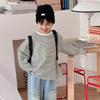 Tongku 2026 Estilo Primavera para Niños Ropa Infantil Huzhou Zhili Versátil Camiseta Básica para Niños Rayas Manga Larga Camiseta Infantil Moderna