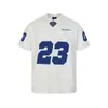 Camiseta Estilo Esportivo Retro Americano Bordada Digitalmente de Manga Curta para Homens e Mulheres, Fresca de Verão e Solta, Versátil, Tendência