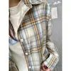 Camisa de cuadros retro americana para hombres y mujeres, adecuada para primavera y otoño, se puede usar en capas como prenda interior, camisa de manga larga, chaqueta limpia para parejas