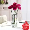 Vaso de vidro transparente iridescente estilo ins nórdico com boca larga, decoração para sala de estar para arranjos de flores, disponível para dropshipping