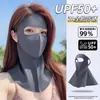Mascarilla de Protección Solar Facial Completa, Mascarilla Facial para Mujer, Protección UV, Seda de Hielo de Verano, Máscara Parasol de Alta Calidad con Protección Integrada para el Cuello