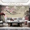 Fondo de Pantalla para Sofá Nuevo Chinoiserie 2025 Sala de Estar TV Estudio Pared de Fondo Tela Mural de Oficina Estilo Nuevo