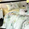 Juego de Ropa de Cama de Algodón 100% de Alta Gama Impreso Digitalmente de Cuatro Piezas con Funda de Edredón Individual de Algodón Puro para Dormitorio de Estudiante Juego de Tres Piezas