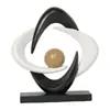 Riqueza de Todas as Direções Ornamento de Arte Abstrata Pontos Pretos e Brancos Bola de Vidro Colorida Artesanato de Resina para Desktop Ornamento de Resina