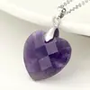 Joyería para el Día de San Valentín Collar con Colgante de Corazón de Piedra Natural Multifacética para Mujer Collar de Acero de Titanio de Alta Gama Joyería Transfronteriza