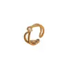 Anel Aberto com Cruz de Zircônia e Pérola Banhado a Ouro 14K Real Estilo Nicho High-End Joia Vintage Francesa para Mulheres