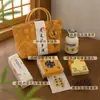 Cesta de Mano Tejida de Bambú Vintage de Mediados de Otoño Set de Regalo para Clientes de Negocios Corporativos, Beneficios para Empleados y Set de Regalo de Pasteles de Luna