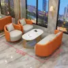 Conjunto de Sofá de Um Lugar de Luxo e Mesa de Centro para Lazer, Recepção de Hotel, Escritório, Sala de Vendas, Mesas e Cadeiras de Reunião, Salão de Beleza