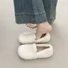 Zapatos de estilo coreano Birkenstock Mary Jane peludos para mujer, sin cordones, forrados de felpa, cálidos, para otoño e invierno, nuevos zapatos de algodón 2026