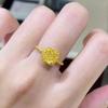 Zhoujia Mismo Estilo CNC Cepillado Anillo Pequeño de Azúcar Hielo Centelleante Collar de Azúcar Pendientes Huecos de Oro Fino para Traje Mujeres