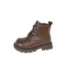 Botas estilo Martin para meninas, nova coleção outono/inverno 2026, botas de algodão, botas infantis, forradas com fleece e espessadas, estilo britânico, botinhas para meninos