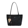 Bolso de mano retro estilo coreano, gran capacidad, diseño nuevo, adecuado para ir al trabajo y uso casual, bolso de compras con estampado de leopardo para mujer