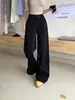 Jeans de Pierna Ancha Azul Claro para Mujer Otoño 2024 Nuevos Pantalones Rectos Sueltos de Cintura Alta para Hombres Bajos