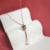 Colar Tiktok Dropshipping Aço Titânio Borla Cintura Pequena para Mulheres, Nicho de Luxo Leve High-End Corrente Clavicular Nova, Corrente Clavicular Nova para Mulheres