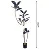 Planta Artificial Verde Diamante Negro Decoração de Sala de Estar de Alto Padrão Enfeites de Chão Árvore Falsa Grande para Interior Planta Biônica