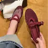 Sandalias Cerradas de Gamuza Caladas con Pedrería para Mujer, Nuevos Zapatos de Malla de Verano 2026, Bailarinas Tejidas Transpirables Mary Jane