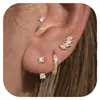 Amazon Nuevos Pendientes Geométricos de Cobre y Zirconio Pendientes de Hojas Completamente Diamantados Pendientes de Moda para Mujer