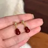 Brincos de Prata Banhados a Ouro 18K com Agulha Real, Gota de Óleo em Forma de Cabaça, Novos Brincos Elegantes Estilo Chinês, Acessórios de Orelha Versáteis de Alto Padrão de Nicho