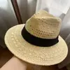 Sombrero de Paja Hueco Estilo Francés Estilo Old Money para Mujer Sombrero de Sol para Vacaciones de Verano en la Costa Sombrero de Playa Panama