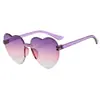 Gafas de Sol Modernas con Forma de Corazón para Niños, Gafas con Forma de Corazón, Gafas sin Montura de Una Sola Pieza Tendencia Europea y Americana