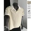 En stock Verano 2026 Estilo Old Money Lino Patchwork Bloque de Color Ligera Transpirable Talla Grande Manga Corta Camiseta para Hombre