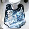 Novo Tapete de Chão de Lama Diatomácea de Cordeiro Fofo Tapete de Banheiro em Forma de U para Vaso Sanitário Tapete de Chão Espessado Resistente ao Desgaste Resistente à Sujeira Pode ser Enviado por Dropshipping