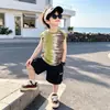 Conjunto de Verano para Niños Fresco y Elegante 2026 Nuevo Conjunto de Dos Piezas de Chaleco sin Mangas de Verano para Niños Ropa Delgada