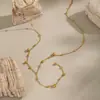 Moda Minimalista Estilo Ins Influencer Europeo y Americano Collar con Colgante en Forma de Y de Bola Redonda de Acero Inoxidable Oro de 18K Accesorio de Alta Gama