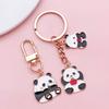 Acessórios de joias de desenho animado coreano faça você mesmo, pingente de liga de panda a óleo, chaveiro de moda nacional, pulseira, acessórios com pingente