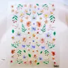 Adesivos para Nail Art Série Flores Coloridas de Primavera 5D Em relevo Versátil Flores Frescas Adesivos Doces para Unhas Adesivos para Planner